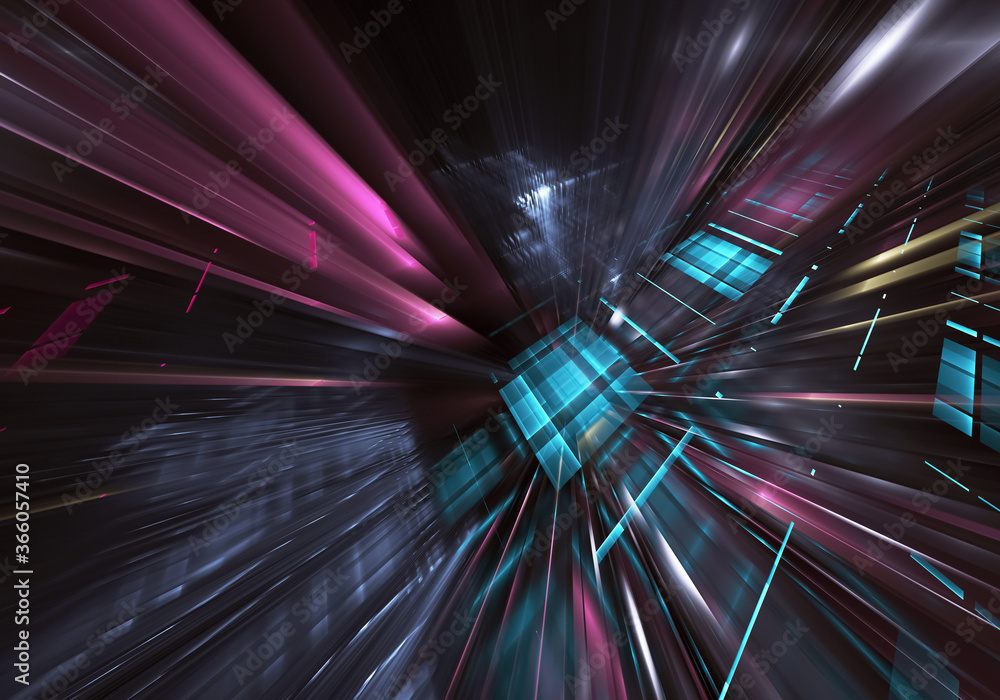 Poster fractal background for use in creativity and design projects. technological fractal. abstract 3d ill