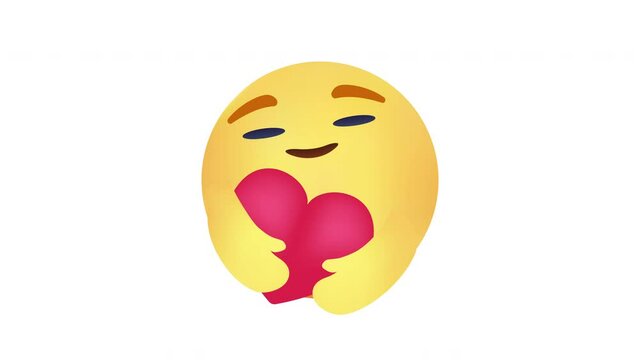 Happy emoji face with heart motion 4k footage
