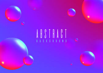 Realistic Abstract Poster with Fluid Shapes on Colorful Background