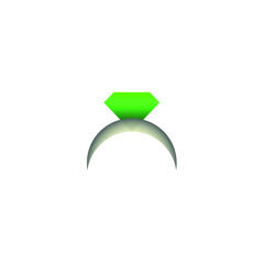Ring logo, emerald green diamond shape logo