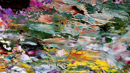 Colorful abstract background wallpaper. Modern motif visual art.  Mixtures of oil paint. Trendy...
