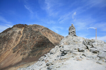 summit of piz cotschen mountain landscape in italy
