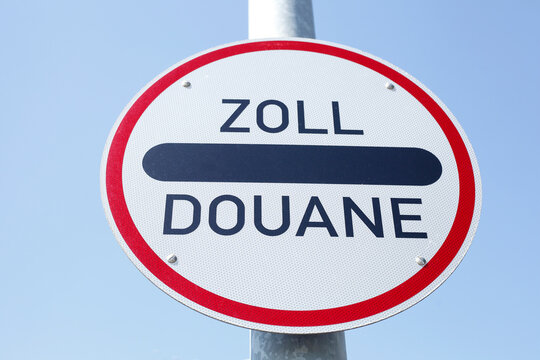 Schild  Zoll, Douane, Grenzschild, Deutschland, Europa