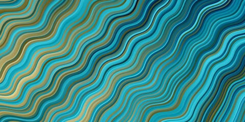 Light Blue, Yellow vector template with curved lines. Colorful geometric sample with gradient curves.  Smart design for your promotions.