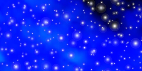 Dark BLUE vector texture with beautiful stars. Modern geometric abstract illustration with stars. Pattern for new year ad, booklets.