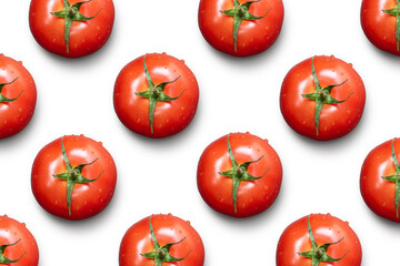 Tomato pattern isolated on white background.