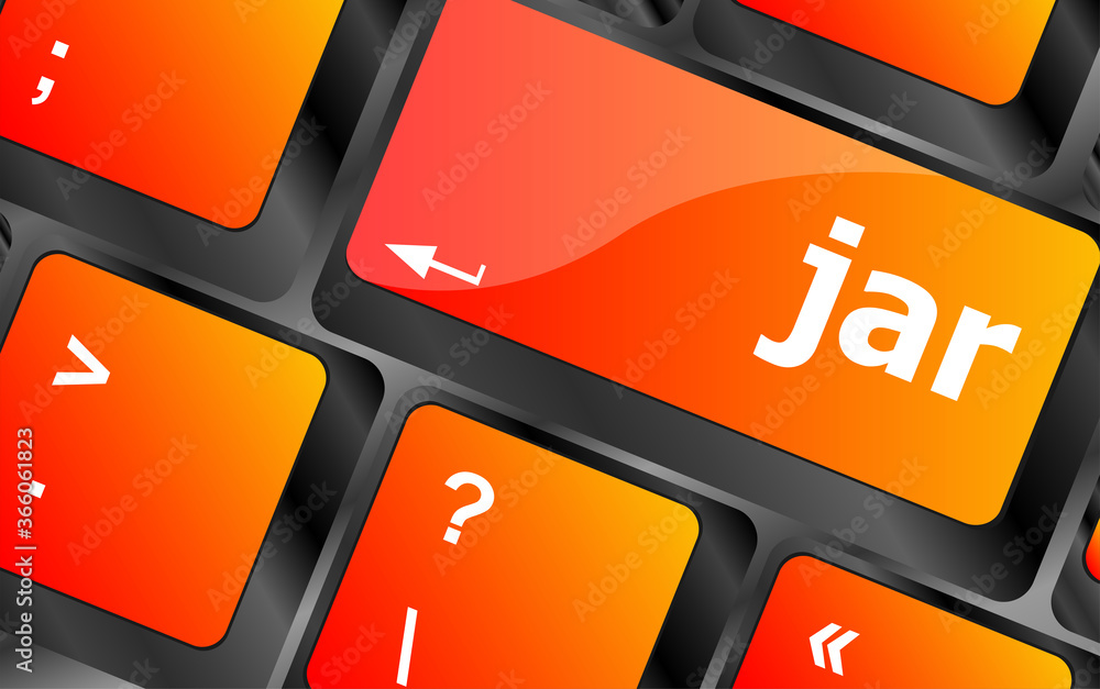 Poster jar word on computer keyboard pc key