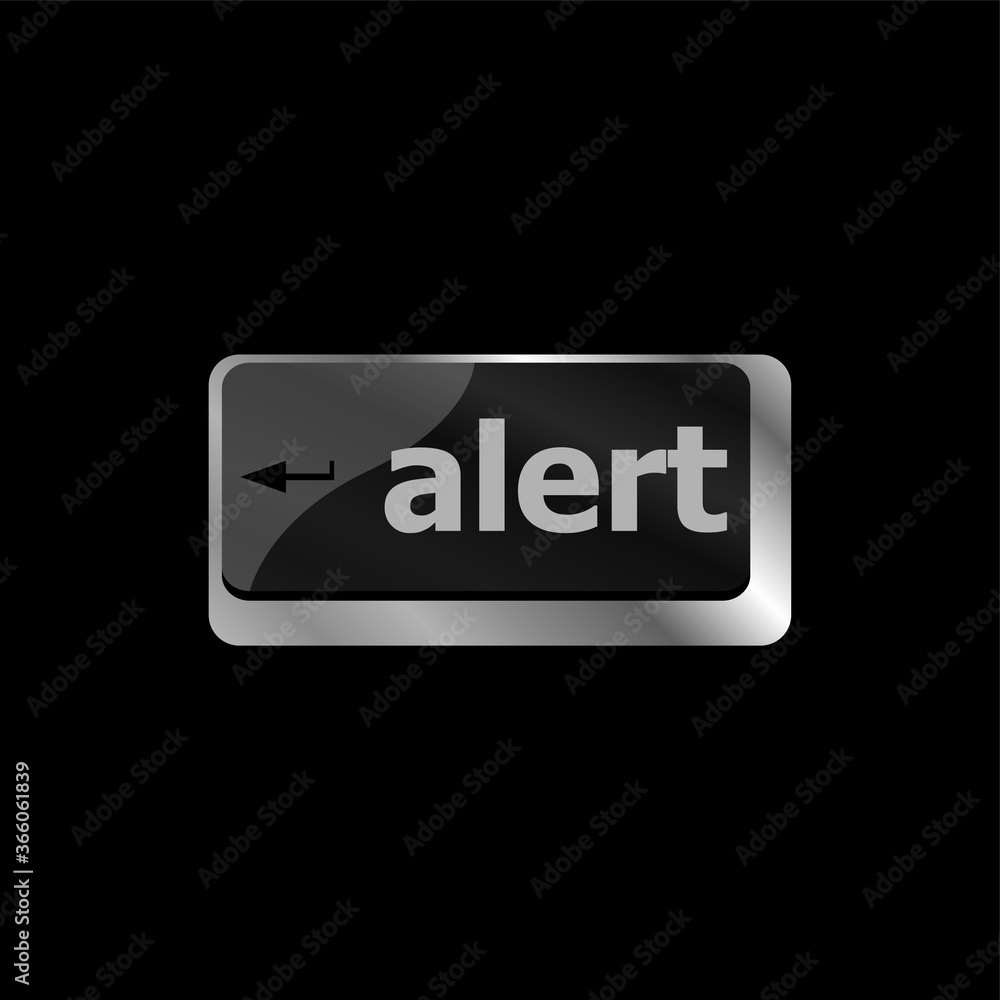 Poster computer keyboard with attention key alert - business background