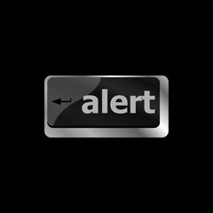 Computer keyboard with attention key alert - business background