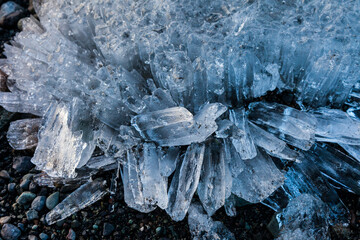 Glacier lagoon near Jokulsarlon, , Southern Iceland, Iceland, Europe