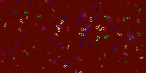 Light Multicolor vector template with businesswoman signs.