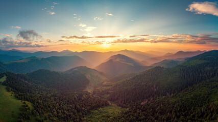 beautiful landscape with valleys, lakes and rivers in Great Fatra