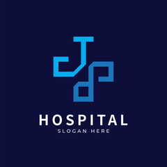 Obraz premium Health logo with initial letter T P, PT, P T logo designs concept. Medical health-care logo designs template.