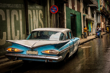 Havana Blue Car Street