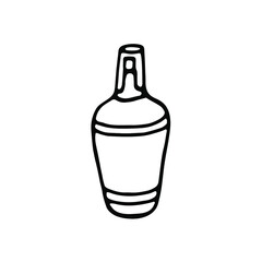 simple drawn cosmetic bottle doodle black and white
