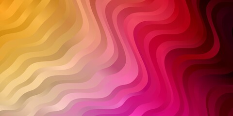 Obraz premium Light Pink, Yellow vector template with wry lines. Colorful geometric sample with gradient curves. Design for your business promotion.