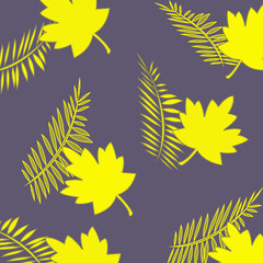 Fototapeta na wymiar Seamless pattern with leaves background