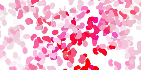 Light pink vector texture with memphis shapes.