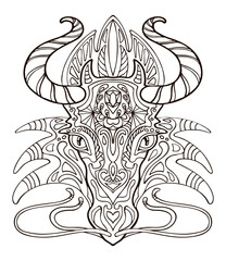 Dragon coloring vector