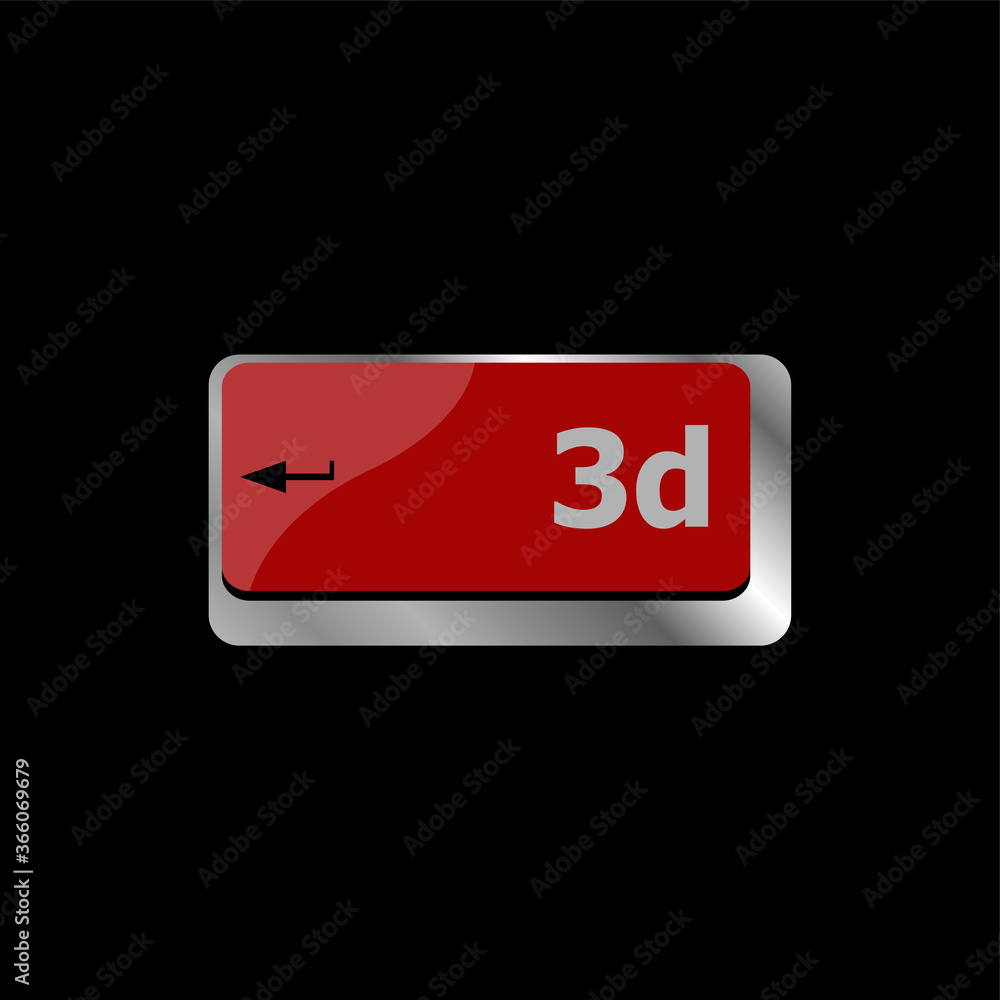 Poster 3d words symbol on a button computer keyboard