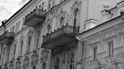 
Elements and details of the facade of buildings in Russia