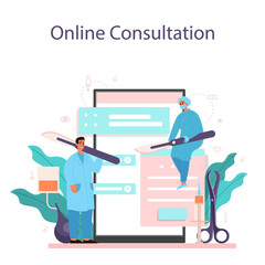 Obraz na płótnie Canvas Plastic surgeon online service or platform. Idea of body correction.