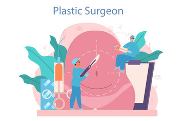 Plastic surgeon concept. Idea of body correction. Implant and