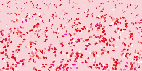 Light pink, red vector texture with memphis shapes.