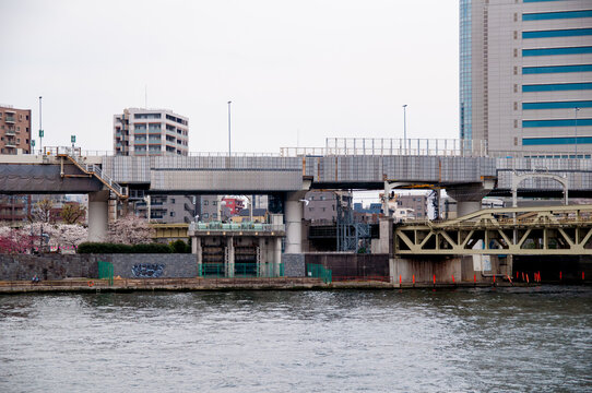 隅田川から見た水門と高速道路 © 高太郎 本田