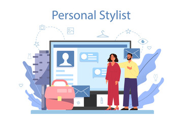 Fashion stylist online service or platform. Modern, creative job.