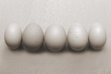 Macro  eggs on a white background