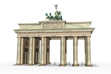 3d Brandenburger Tor in Berlin freigestellt