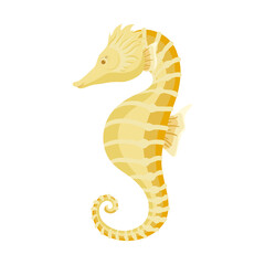Fototapeta premium Seahorse vector cartoon illustration isolated on white background.