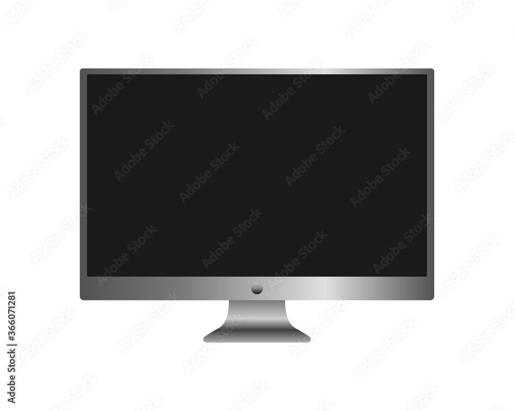 Poster black computer monitor. realistic mockup. modern computer screen. vector illustration