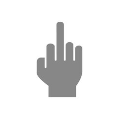 Fototapeta premium Fuck gesture gray icon. Obscene, phallic symbol.