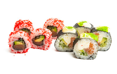 sushi with salmon isolated