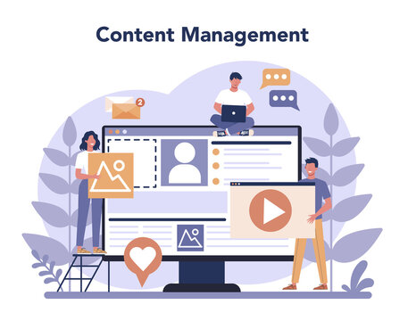 Content management concept. Idea of digital strategy and content