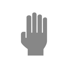 Fototapeta na wymiar Three fingers up gray icon. Oath, victory gesture symbol