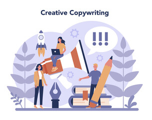 Copywriter concept. Idea of writing texts, creativity and promotion.