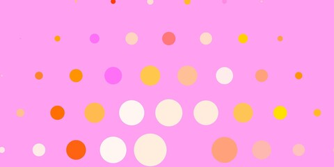 Light Pink, Yellow vector layout with circle shapes. Abstract decorative design in gradient style with bubbles. Pattern for business ads.
