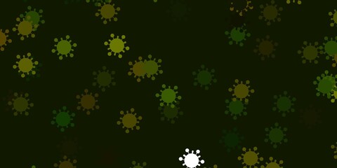 Obraz na płótnie Canvas Light green vector pattern with coronavirus elements.