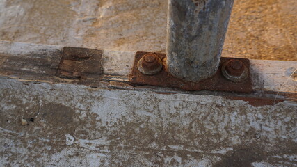Corrosion of iron on bolts and nuts