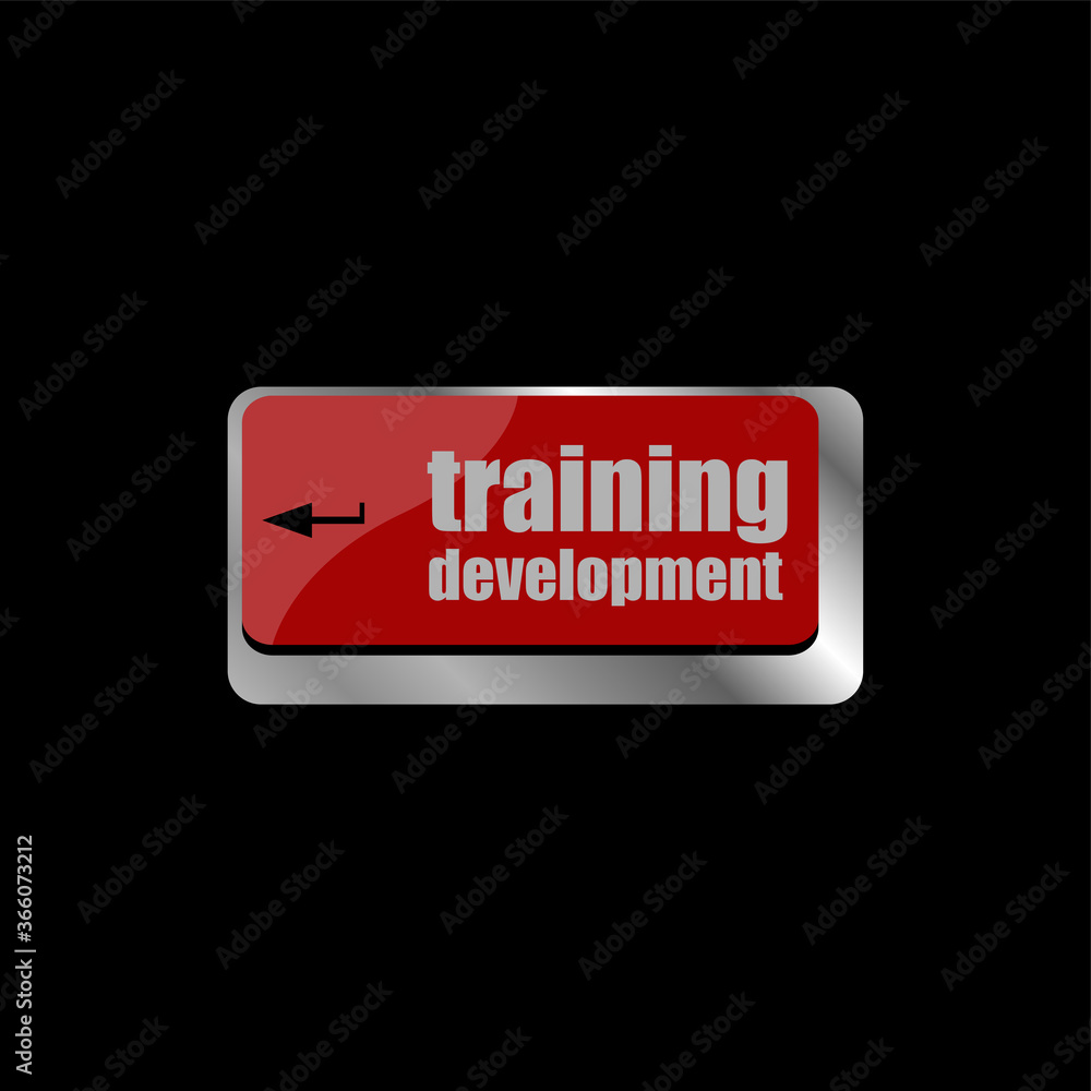 Poster education concept. computer keyboard with word training development