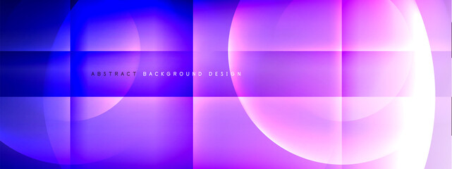 Vector abstract background - circle and cross on fluid gradient with shadows and light effects. Techno or business shiny design templates for text