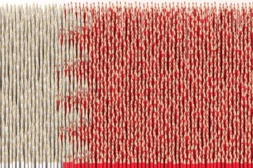 Fototapeta premium Flag of Bahrain made with color pencils. Art related 3D rendering