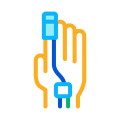heart rate measurement tool on patient finger icon vector. heart rate measurement tool on patient finger sign. color symbol illustration