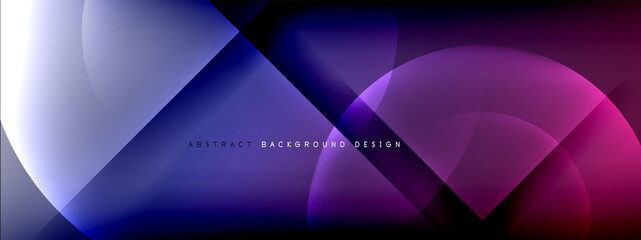 Fototapeta premium Vector abstract background - circle and cross on fluid gradient with shadows and light effects. Techno or business shiny design templates for text