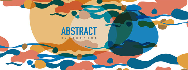 Trendy liquid style shapes abstract design, dynamic vector background for placards, brochures, posters, web landing pages, covers or banners