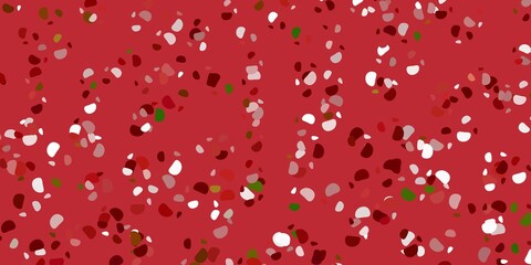 Light green, red vector backdrop with chaotic shapes.