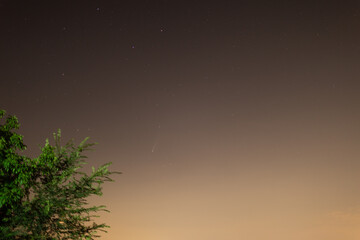 stars and stars in the sky comet Neowise